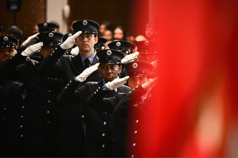 The latest class of probationary EMTs is being assigned to units throughout New York City after taking part in a graduation ceremony on Tuesday, Feb. 25, 2025, at the Christian Cultural Center in Brooklyn.