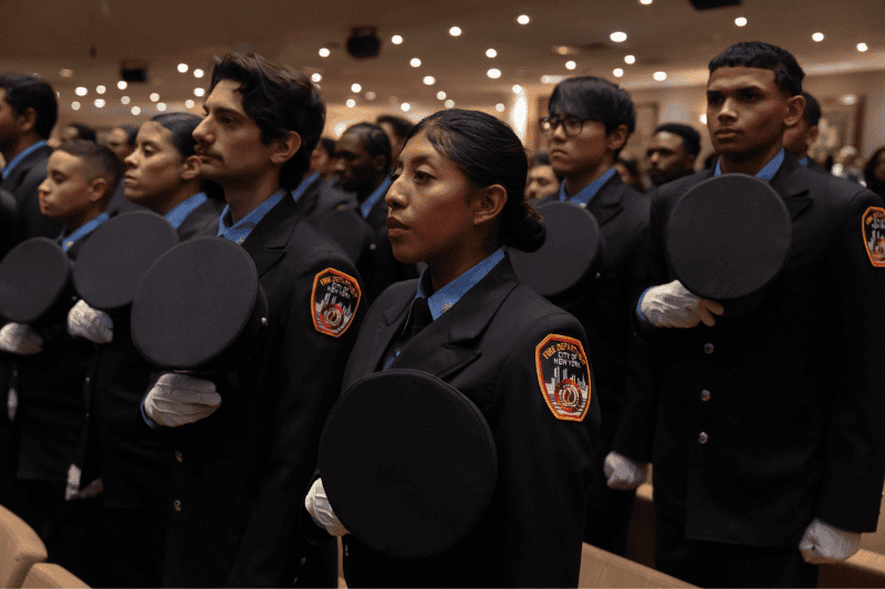 The latest class of probationary EMTs is being assigned to units throughout New York City after taking part in a graduation ceremony on Tuesday, Oct. 21, 2025, at the Christian Cultural Center in Brooklyn.