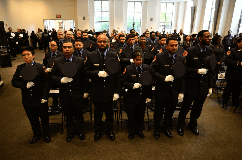 The latest class of FDNY fire protection inspectors graduated at a ceremony on Nov. 3, 2025.